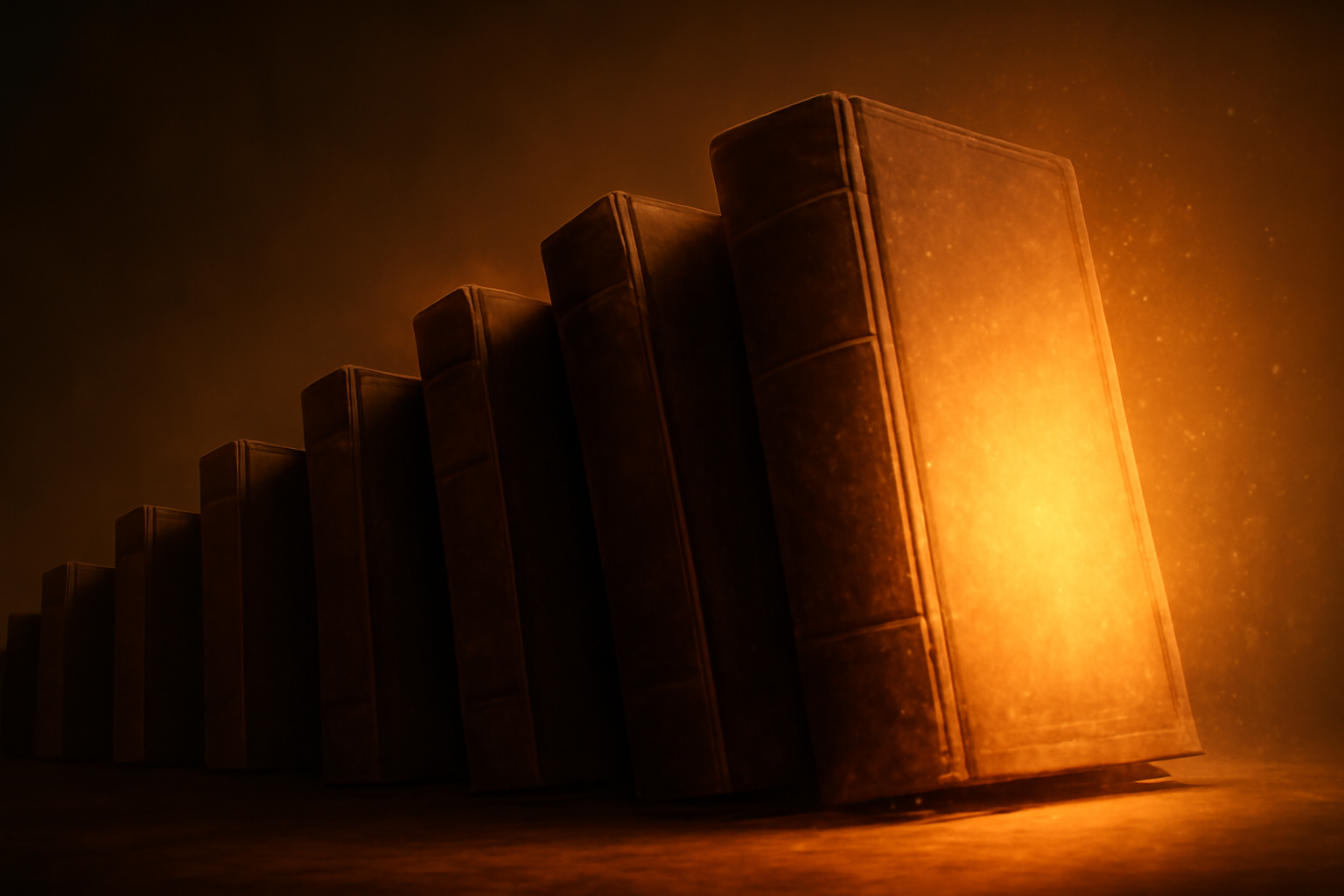 A stack of old books representing a continuing story